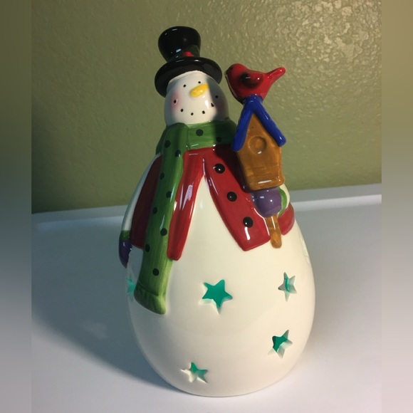 Ceramic Lightup Christmas Snowman - Picture 11 of 12